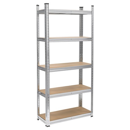 Raft Metalic de Depozitare cu 5 Polite din MDF, Dimensiuni 150x70x30 cm, Sarcina maxima de 750Kg