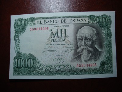 SPANIA 1000 PESETAS 1971 EXCELENTA foto