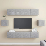 VidaXL Set de dulapuri TV, 6 piese, gri beton, lemn prelucrat
