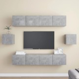Cumpara ieftin Set de dulapuri TV, 6 piese, gri beton, lemn prelucrat