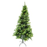 Brad de craciun artificial cu conuri de pin, 210 cm, suport metalic inclus, verde, Oem