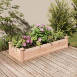 vidaXL Strat de grădină &icirc;nălțat cu căptușeală, 120x45x25 cm, lemn brad