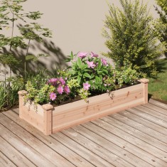 vidaXL Strat de grădină &icirc;nălțat cu căptușeală, 120x45x25 cm, lemn brad