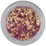 Confetti cu reflexii, 1mm - hexagoane &icirc;n pulbere roz cu aspect &icirc;nvechit