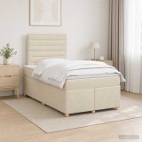 Cumpara ieftin Pat boxspring cu saltea Maro inchis 120 x 190 cm Tesatura
