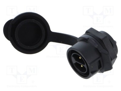 Conector circular soclu tată 2 pini 10A 400V IP67 drept LUTRONIC foto