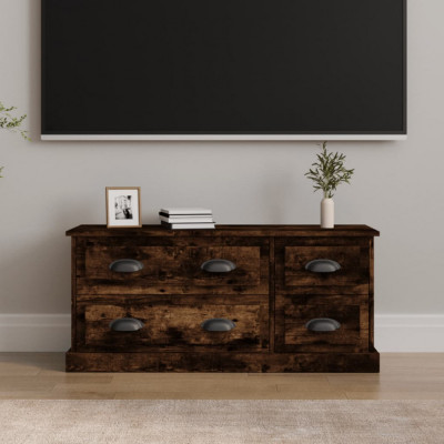 Comoda TV, stejar fumuriu, 100x35,5x45 cm, lemn prelucrat GartenMobel Dekor foto