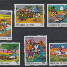 Guinea 1968-Legende africane,Basme,Fauna,Animale,serie 6 val.,MNH,Mi.480A-485A