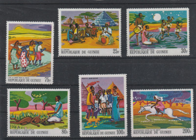 Guinea 1968-Legende africane,Basme,Fauna,Animale,serie 6 val.,MNH,Mi.480A-485A foto