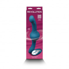 Revolution Tsunami Teal - Vibrator Dublu cu Telecomandă, 30.2x4 cm