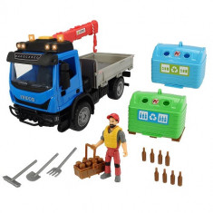 Camion Playlife Dickie Toys Iveco Recycling Container Set cu Figurina si Accesorii foto