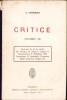 C3898N Critice de Eugen Lovinescu, volumul VIII, fără an, ediție interbelică