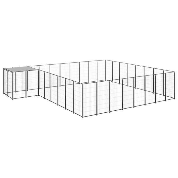 Padoc pentru c&acirc;ini, negru, 20,57 m&sup2;, oțel