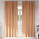 vidaXL Perdele cu perdele 2 pcs Maro deschis 245 x 140 cm Poliester