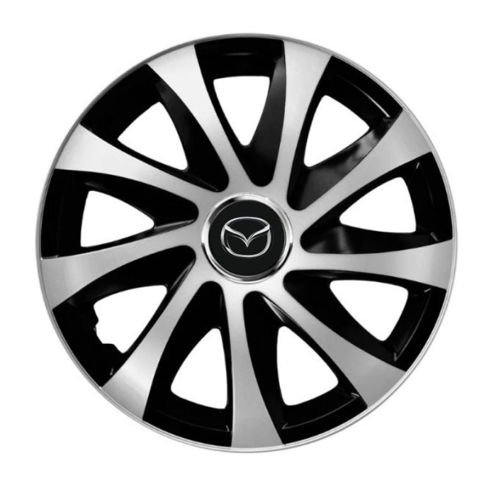 Set 4 capace roti Drift exrta Gri-Negru R15 pentru gama auto Mazda