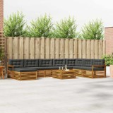 Cumpara ieftin Set de canapele de exterior 9 buc. 7-Locuri Natural si Antracit