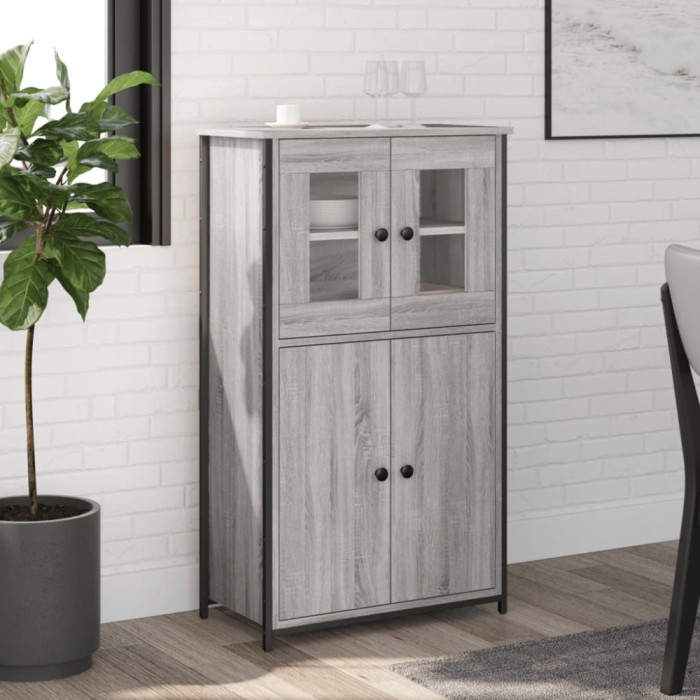 vidaXL Dulap &icirc;nalt, gri sonoma, 62x32x106,5 cm, lemn prelucrat