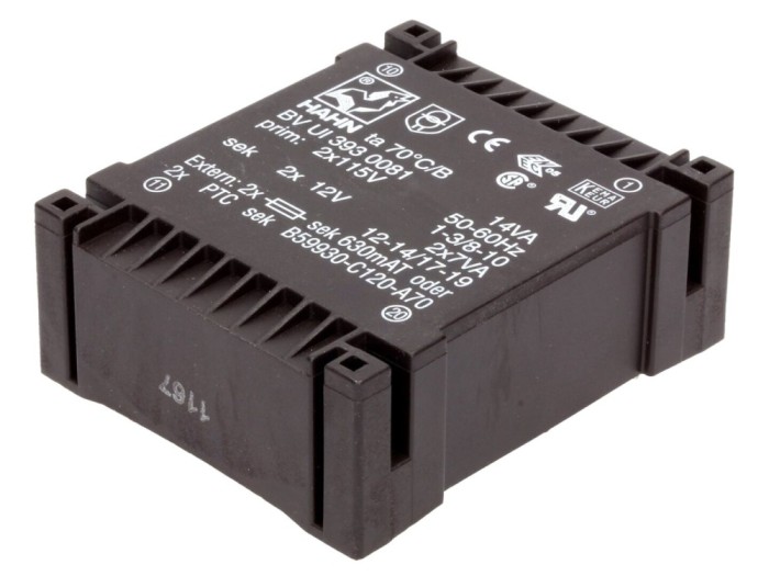 Transformator &icirc;ncapsulat 14VA, 115VAC