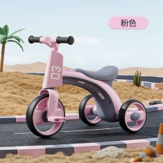 Children&amp;#039;s three-wheeled baby balance car-bicycle anti-rollover music light-color: pink foto