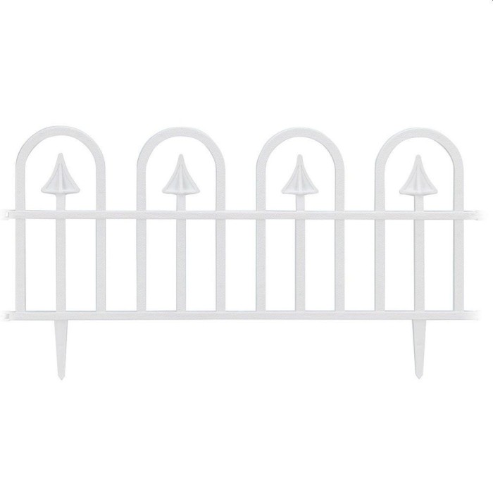 Gardulet pentru gradina, 60x31 cm, 4 segmente, posibilitate imbinare, PVC alb