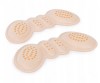 Set 2 branturi adezive pentru calcaie, spuma si poliester, 9.8 x 3.6 cm, grosime 7 mm, crem, Oem
