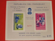 PARAGUAY, SPACE - BLOC MNH IMPERF.