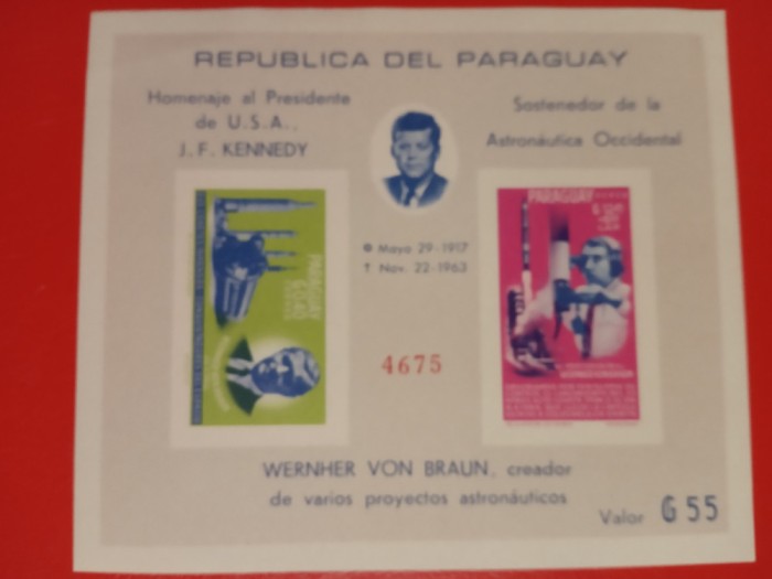 PARAGUAY, SPACE - BLOC MNH IMPERF.