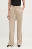 P.E Nation pantaloni de trening din bumbac Eastside femei, culoarea bej, uni, 251P272