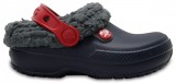 Saboti Crocs Kids&#039; Classic Blitzen III Lined Clog Albastru - Navy/Slate Grey