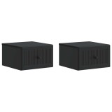 vidaXL Dulap de noapte suspendat 2 pcs Negru 33 x 34,5 x 20 cm 897918