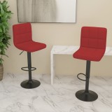 VidaXL Scaune de bar, 2 buc., roșu vin, material textil