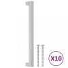 Manere de dulap, 10 buc., argintiu, 224 mm, otel inoxidabil