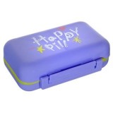 Cutie organizatoare pentru pastile, 6 compartimente, 10x7x3 cm, mov, CMCLASS