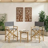 vidaXL Scaun pliabil pentru directori 2 pcs natural Bambus 42028053