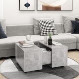 VidaXL Măsuță de cafea, gri beton, 60x60x38 cm, lemn prelucrat