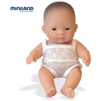 Papusa bebelus baiat asiatic Miniland 21 cm foto