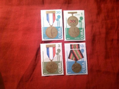 Serie CUBA 1977 - Medalii , 4 valori foto