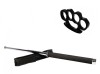 Set Autoaparare: Baston Telescopic Otel 65cm + Box Metalic Negru. Compact 20cm, Diametru 3cm. Ideal paza si protectie