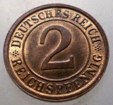 2.678 GERMANIA WEIMAR 2 REICHSPFENNIG 1936 D XF/AUNC, Europa, Bronz