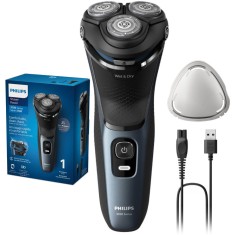 Aparat de ras PHILIPS Shaver Seria 3000 S3144/00, barbierit umed şi uscat, fara fir, capete 5D pivotante si flexibile, lame autoascutire, 60 min, capa