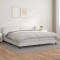 vidaXL Pat cu arcuri, cu saltea, alb, 200x200 cm, piele ecologică 3127272
