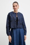 Marella jachetă denim Emme by Marella culoarea bleumarin, un singur r&acirc;nd de nasturi, 2525046111200