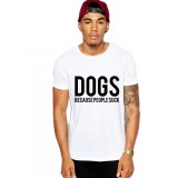 Tricou barbati alb - Dogs - L