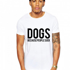 Tricou barbati alb - Dogs - L