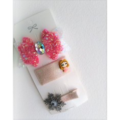 Set de 3 accesorii pentru par - Ribbon