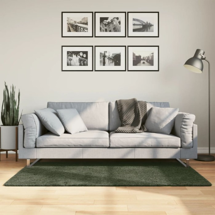 vidaXL Covor HUARTE, fir scurt, moale și lavabil verde pădure 80x150cm 375090