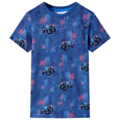 Tricou de copii, albastru &icirc;nchis melanj 128