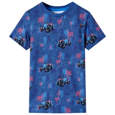 Tricou de copii, albastru &amp;icirc;nchis melanj 128 foto