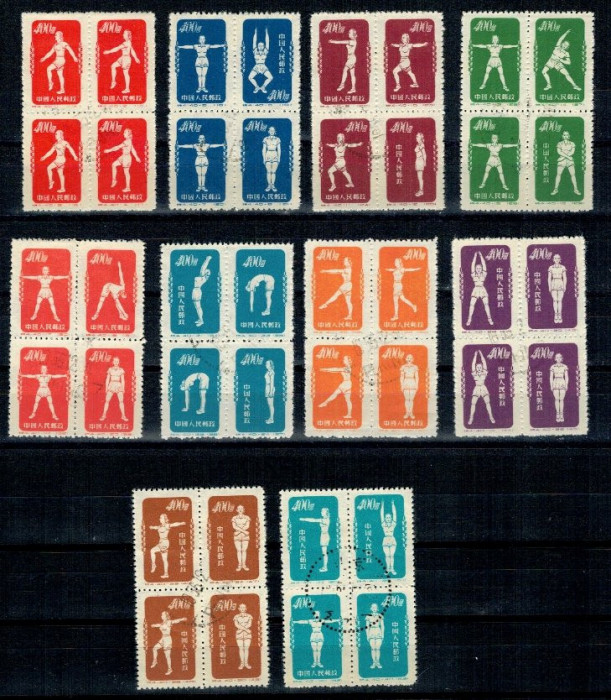 China 1952 - Gimnastica, sport, serie stampilata