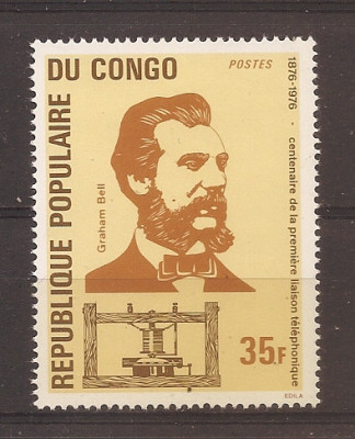 Congo 1976 - 100 de ani de la deacoperirea telefonului (1 valoare), MNH foto